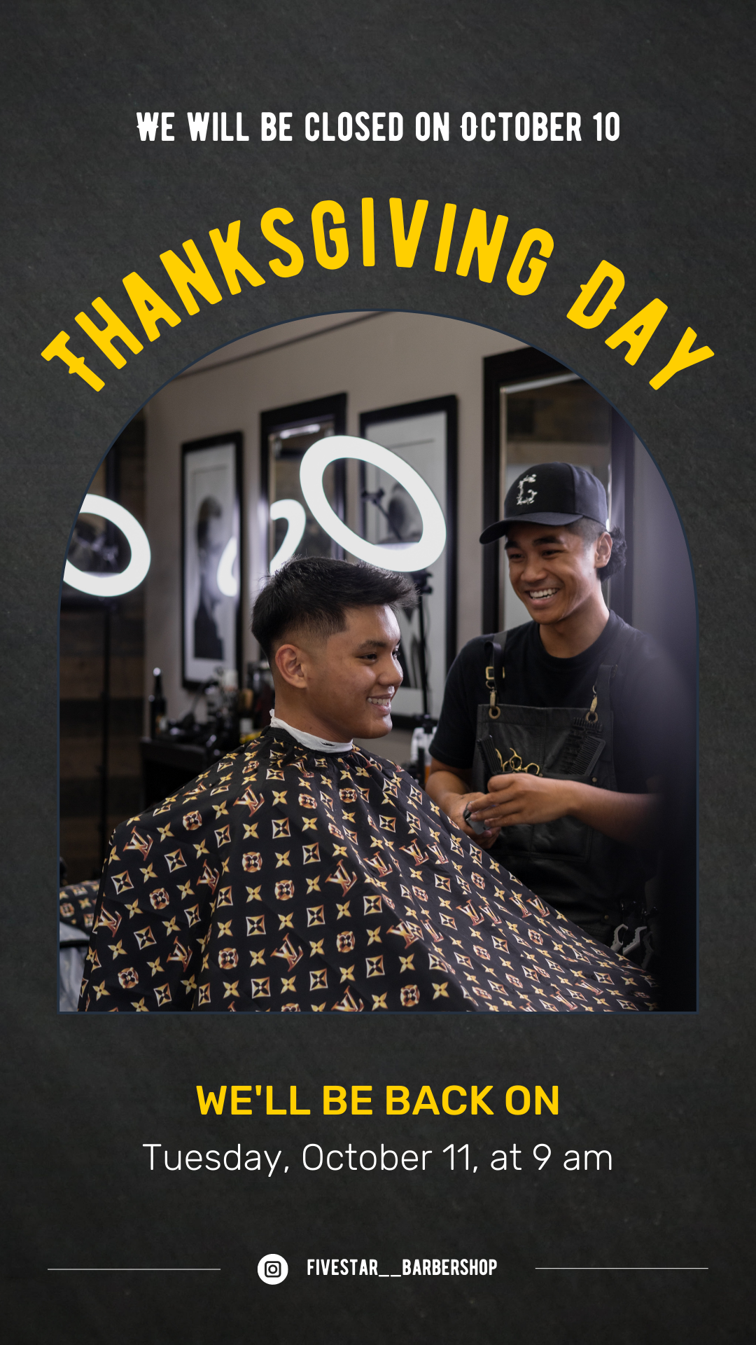 visual representation of the engaging Instagram stories crafted for FiveStar Barbershop by Sprobuj Digital Agency, enhancing their brand narrative and connecting with their audience through captivating visuals.