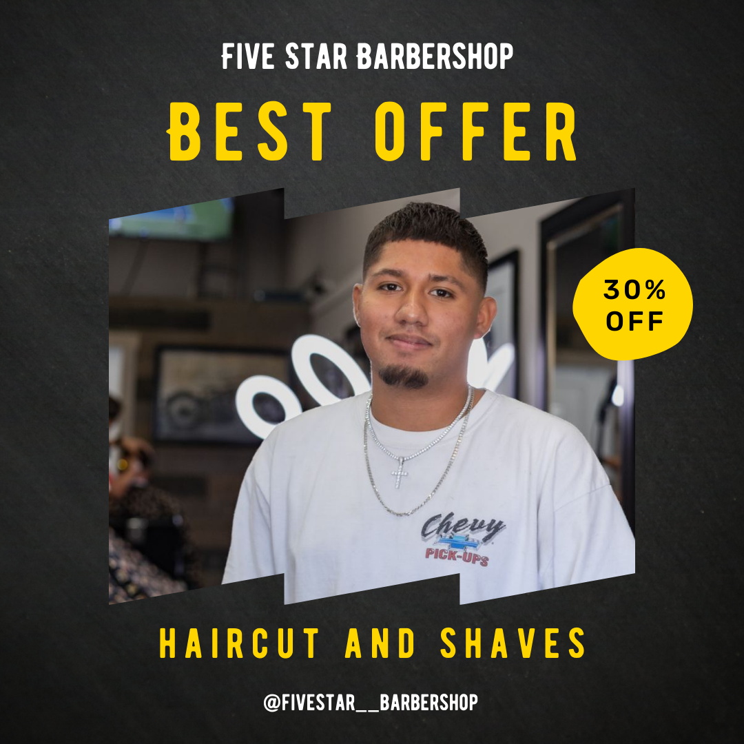 A visual example of the custom graphics designed for FiveStar Barbershop's Instagram profile by Sprobuj Digital Agency, enhancing their online presence with eye-catching visuals.