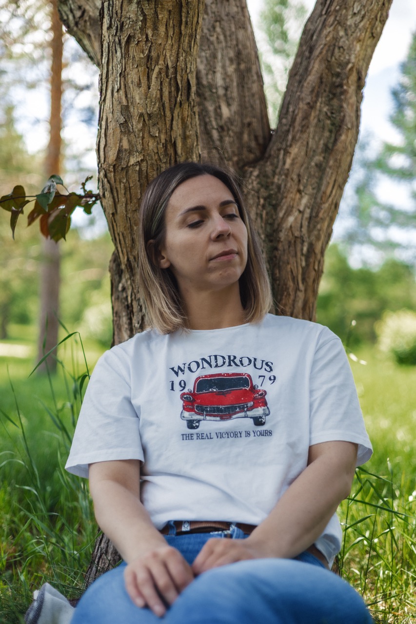 A captured moment from a purposeful photoshoot by Sprobuj Digital Agency, illustrating Kate Semeniuk's commitment to strengthening her brand's personal resonance and building profound connections with her audience.