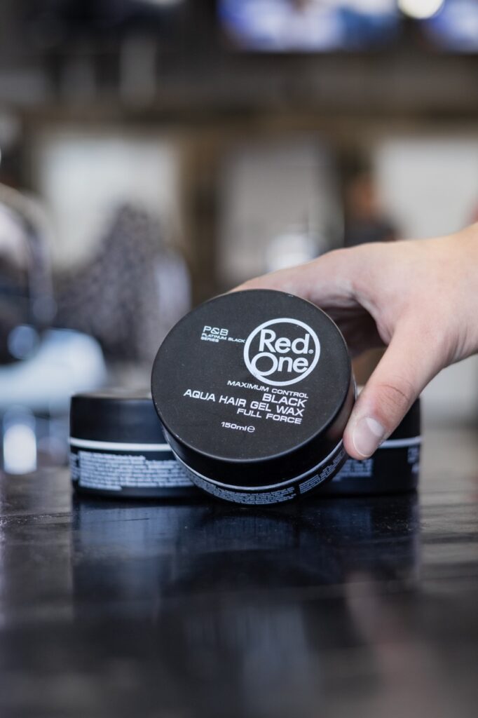 A visual representation of the product photoshoot executed by Sprobuj Digital Agency for FiveStar Barbershop, highlighting their high-quality barbering products in an appealing and professional manner.